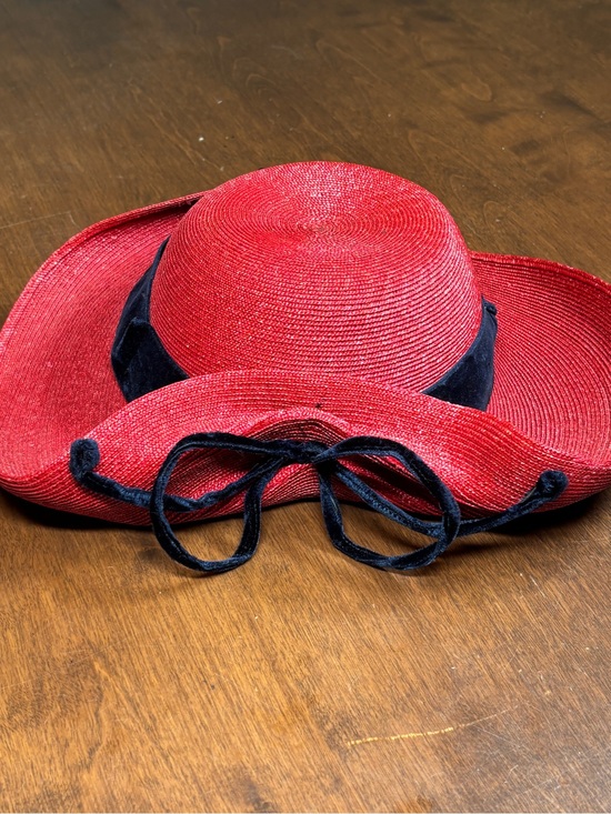 Source Unknown Accessories - Red Straw Statement Hat